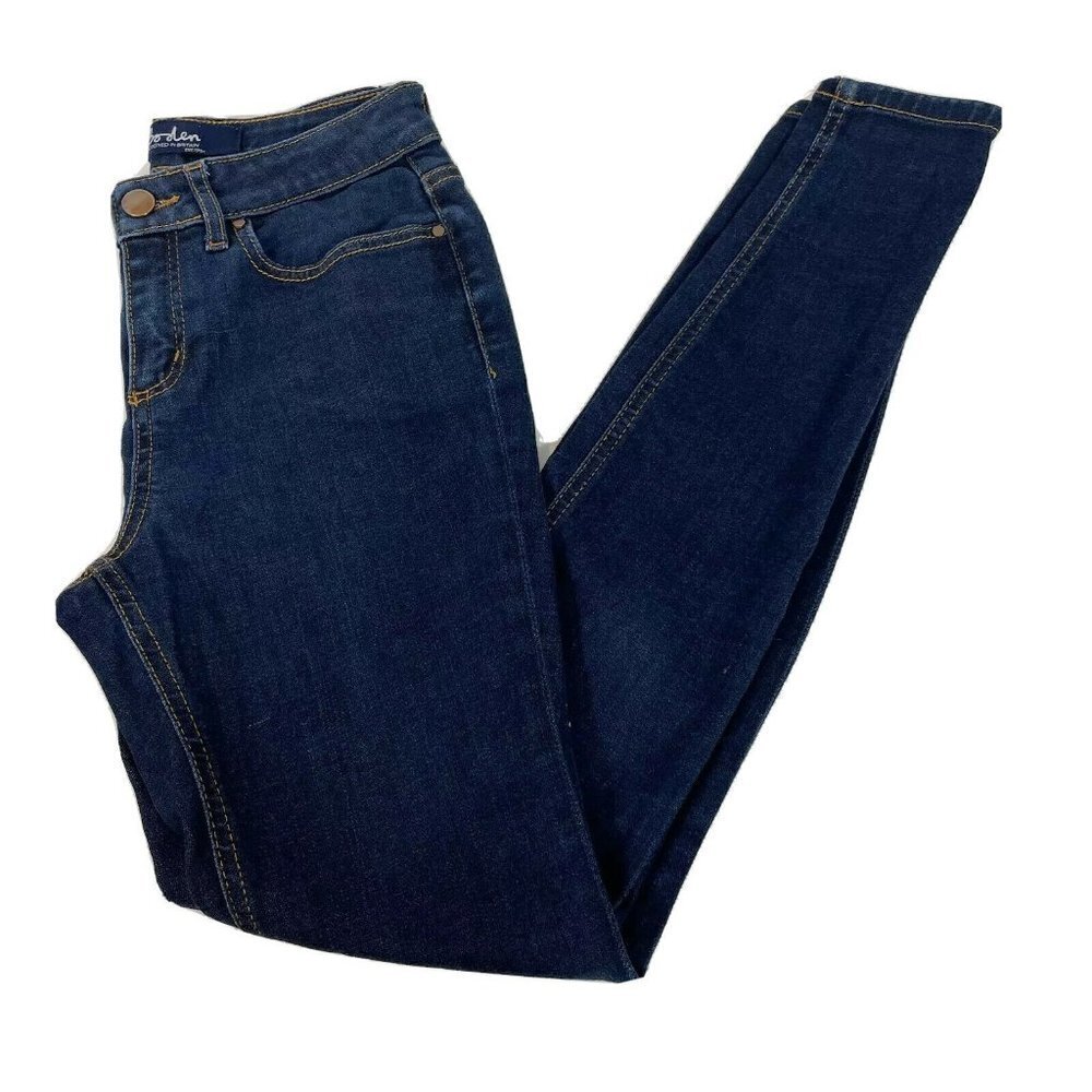 Boden‎ Womens The Mayfair Modern Skinny Jeans Blue Petite 6 High Rise Dark Wash